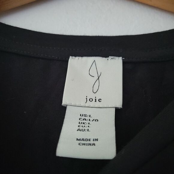 Joie Black Tee Pearl Detail New With Tags Large - Picture 2 of 7